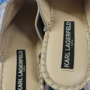 Karl lagerfeld karina silver metalic wedges, sandals